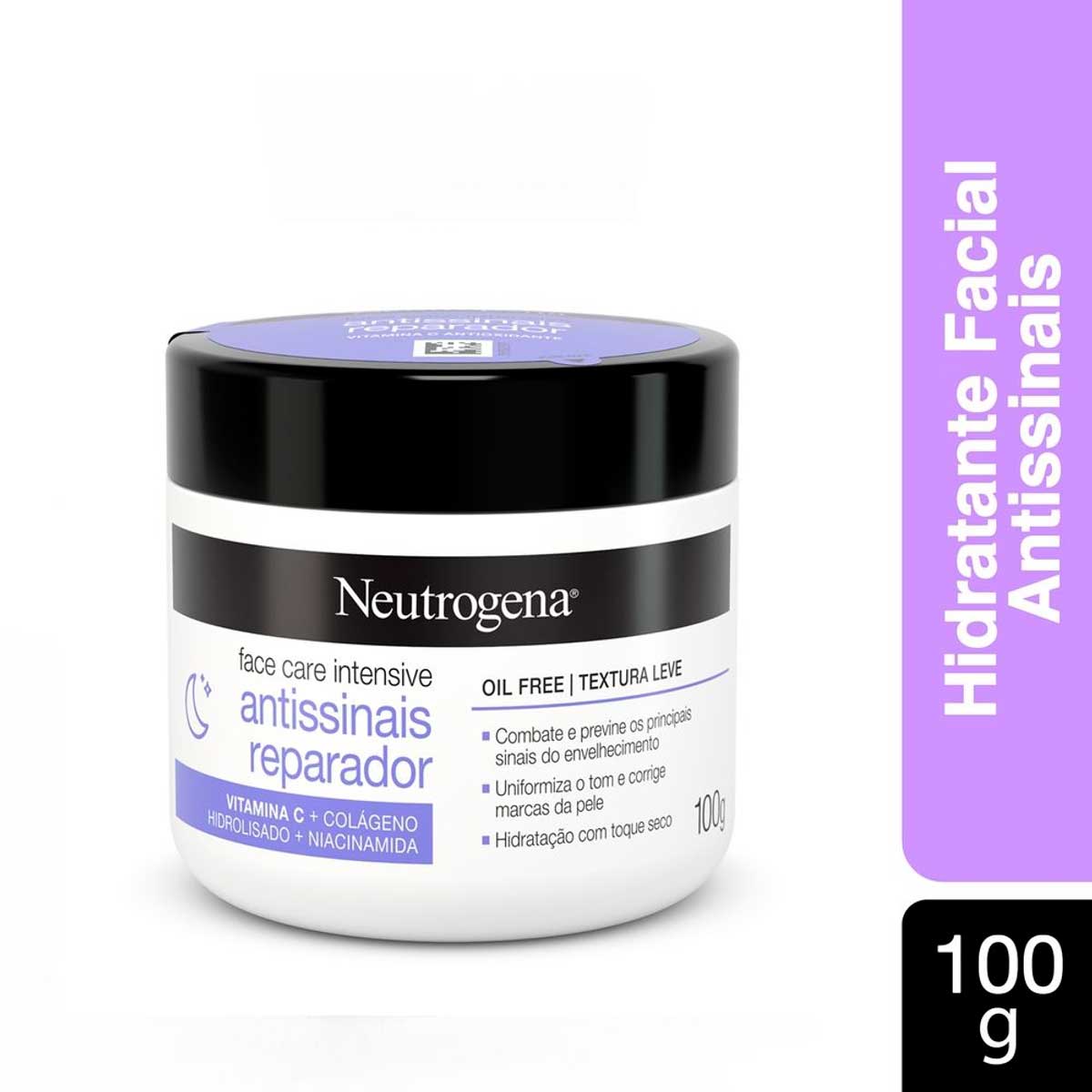 Hidratante Facial Antissinais Reparador Neutrogena Face Care Intensive 100g