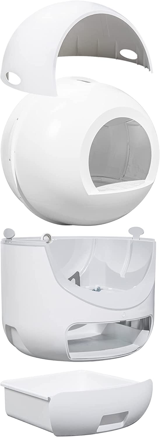 Automatic Cat Litter Box Self-Cleaning Cat Litter Box with Automatic Scoop， App Control Support 5Gand2.4G WiFi Odor Removal Safety， for Multiple Cats