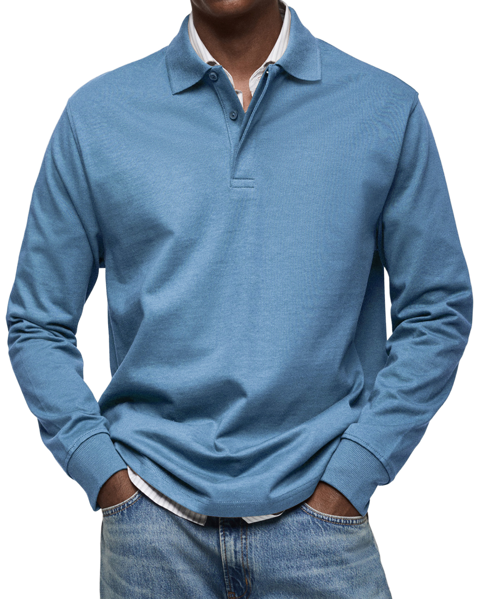 Clearance Sale🔥Men's Everyday Comfort Lapel Button Casual Long Sleeve POLO Shirt