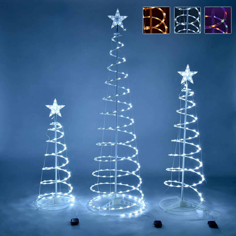 Yescom Lighted Spiral Christmas Trees 6' 4' 3' Battery Powered