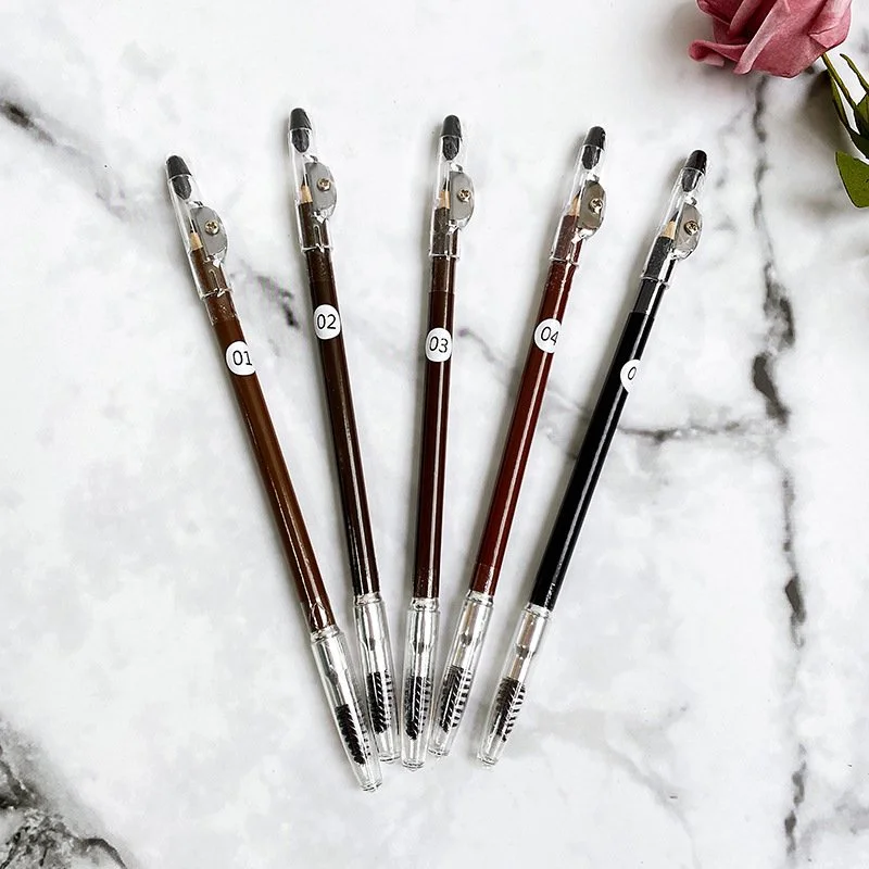 Private Label Cosmetics Makeup Double-end 5 Color Eyebrow Pencil with Sharpeners