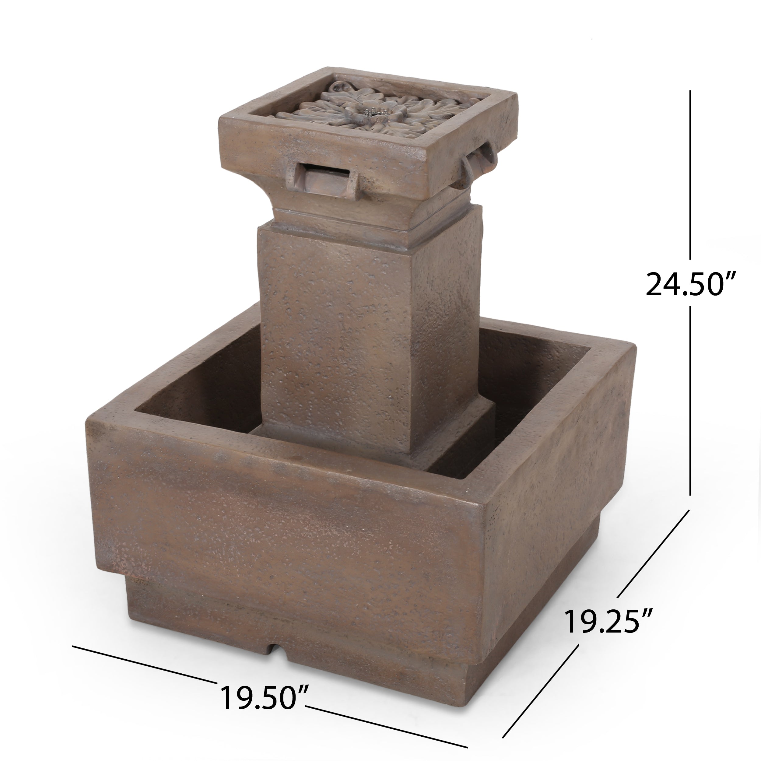Noble House Siloam Outdoor Cascading Fountain， Light Brown