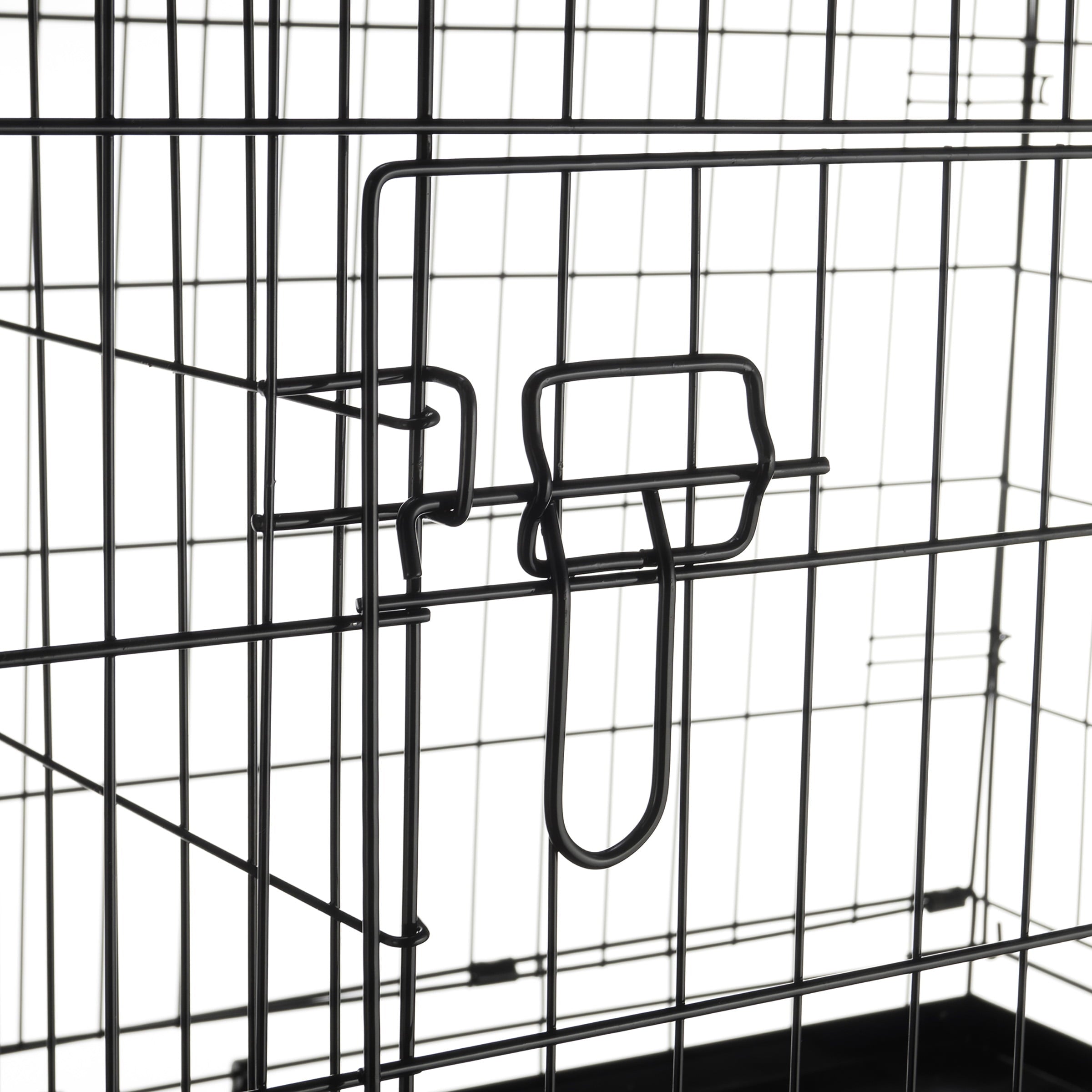 Dog Kennel - 42-inch Dog Crate with Doors for Front and Side Access - Collapsible Dog Crate with Divider Wall Panel for Large Dogs by Petmaker (Black)