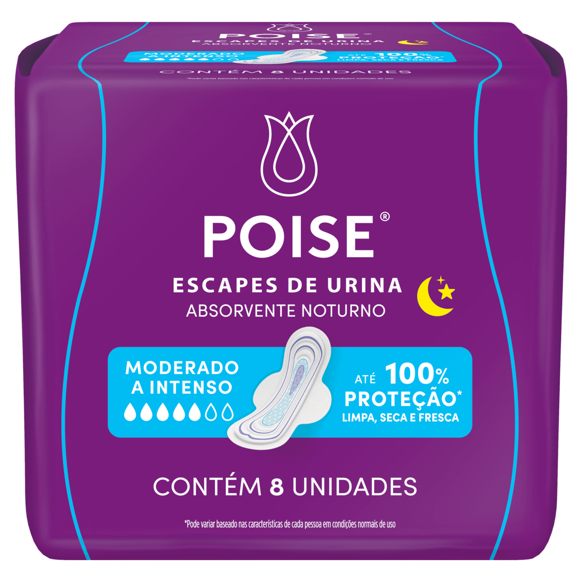 Protetor Diario sem Abas para Escapes de Urina Poise Longo 14 Unidades