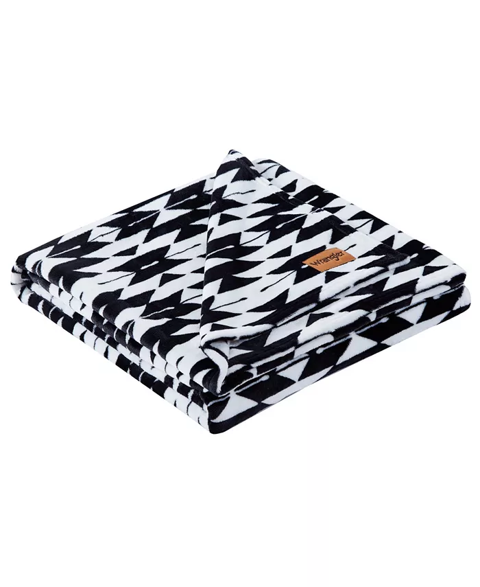 Wrangler Navajo Ultra Soft Plush Fleece Reversible Throw， 70