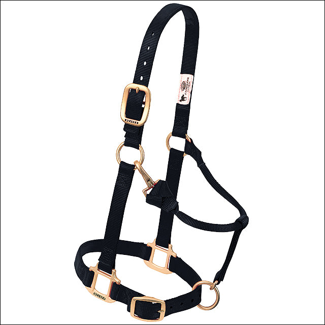 Weaver Leather 35-7036-BK 1 in. Large Adjustable Chin and Throat Snap Halter - Black