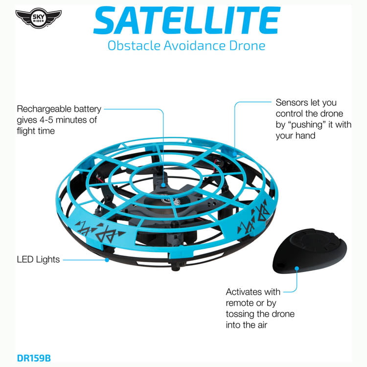 Sky Rider Satellite Obstacle Avoidance Drone， DR159， Blue