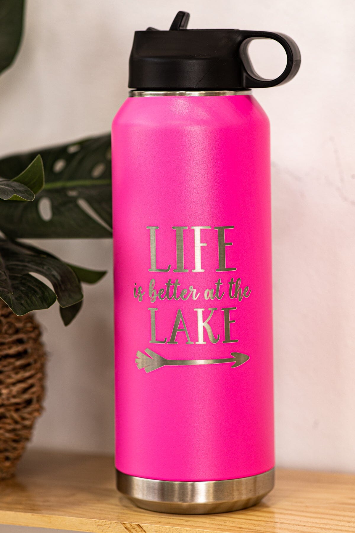 Pink Life Is Better At The Lake Water Bottle