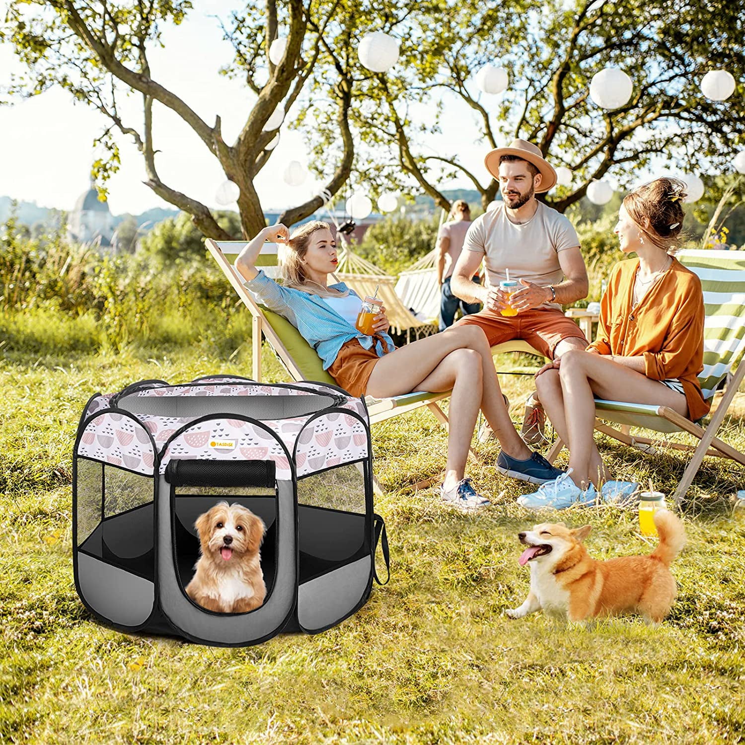 Portable Dog playpen Foldable Exercise Kennel Tent for Cats Puppy Rabbits 600D Oxford 36