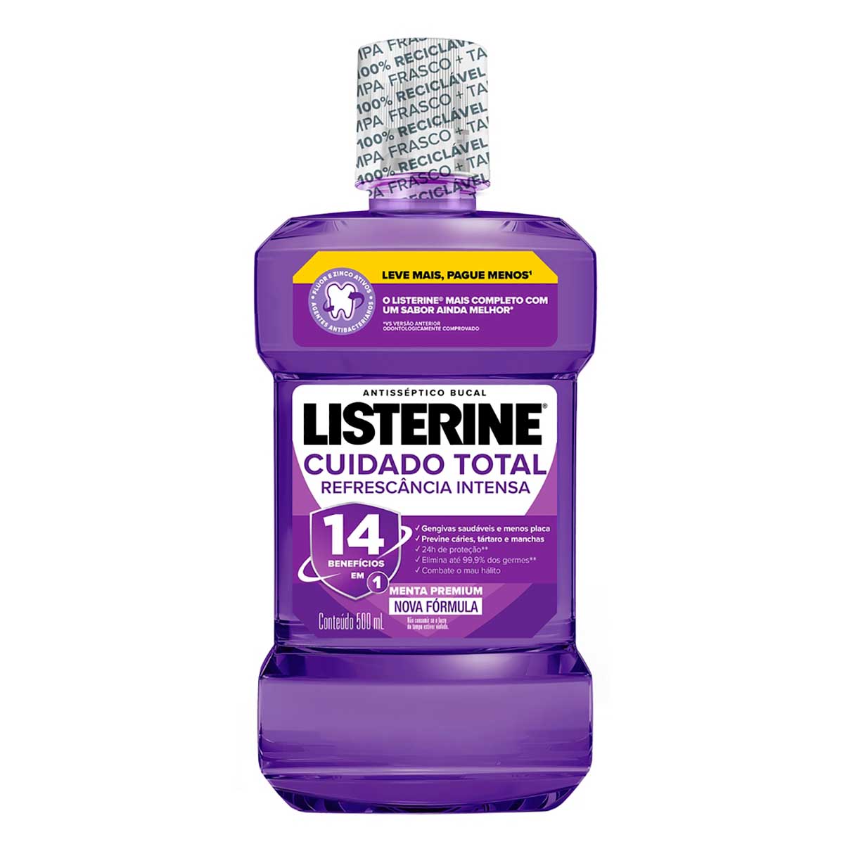 Enxaguante Bucal Listerine Cuidado Total 14 Beneficios em 1 500ml
