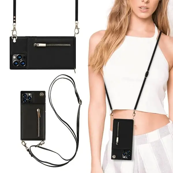 (2023 HOT SALE - 48% OFF)Crossbody Wallet iPhone Case-Credit Card Hold