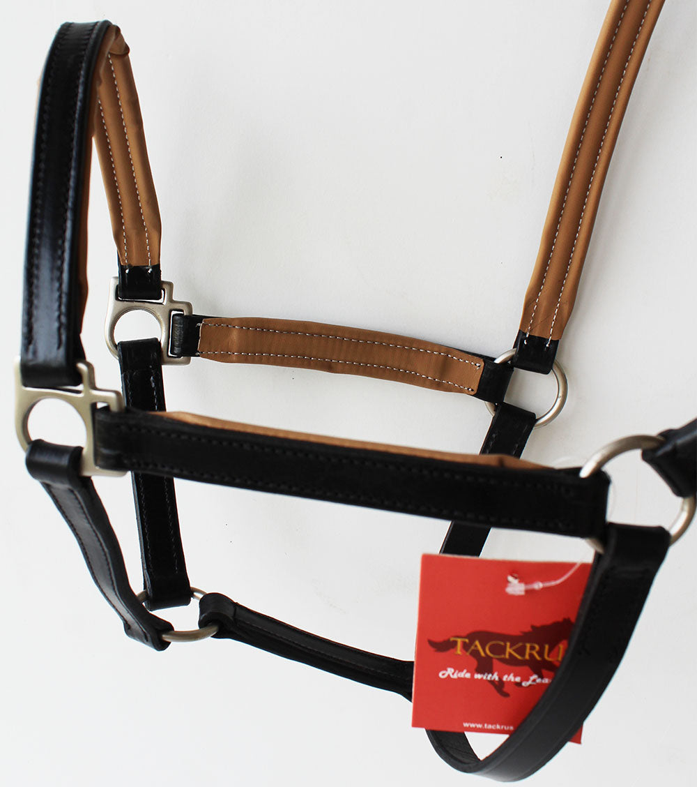 Horse English Padded Leather Western  Show Halter Tan Full 803209TNF