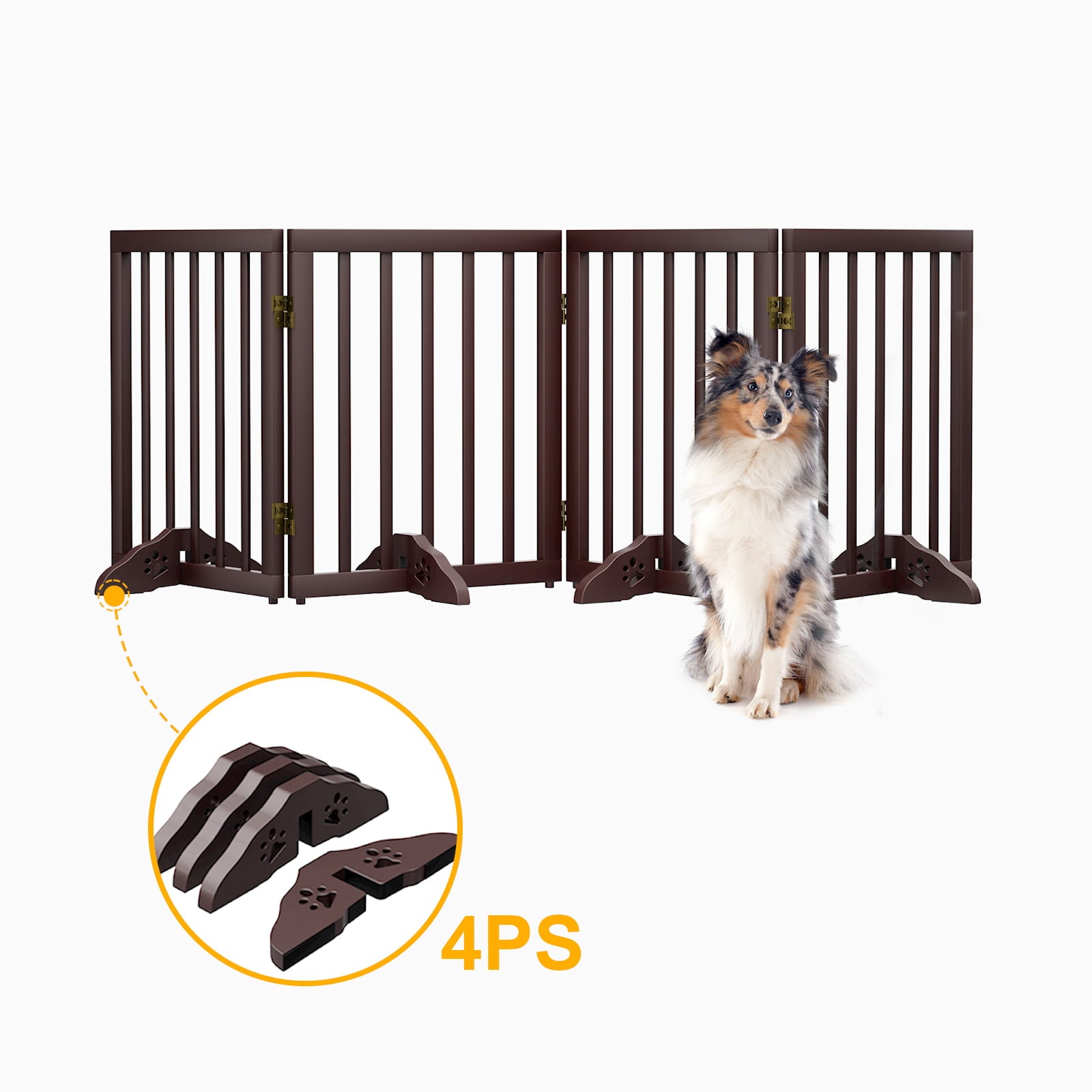 Semiocthome Foldable Wood Extra Wide Baby Gate for Baby，Pet Gates，24