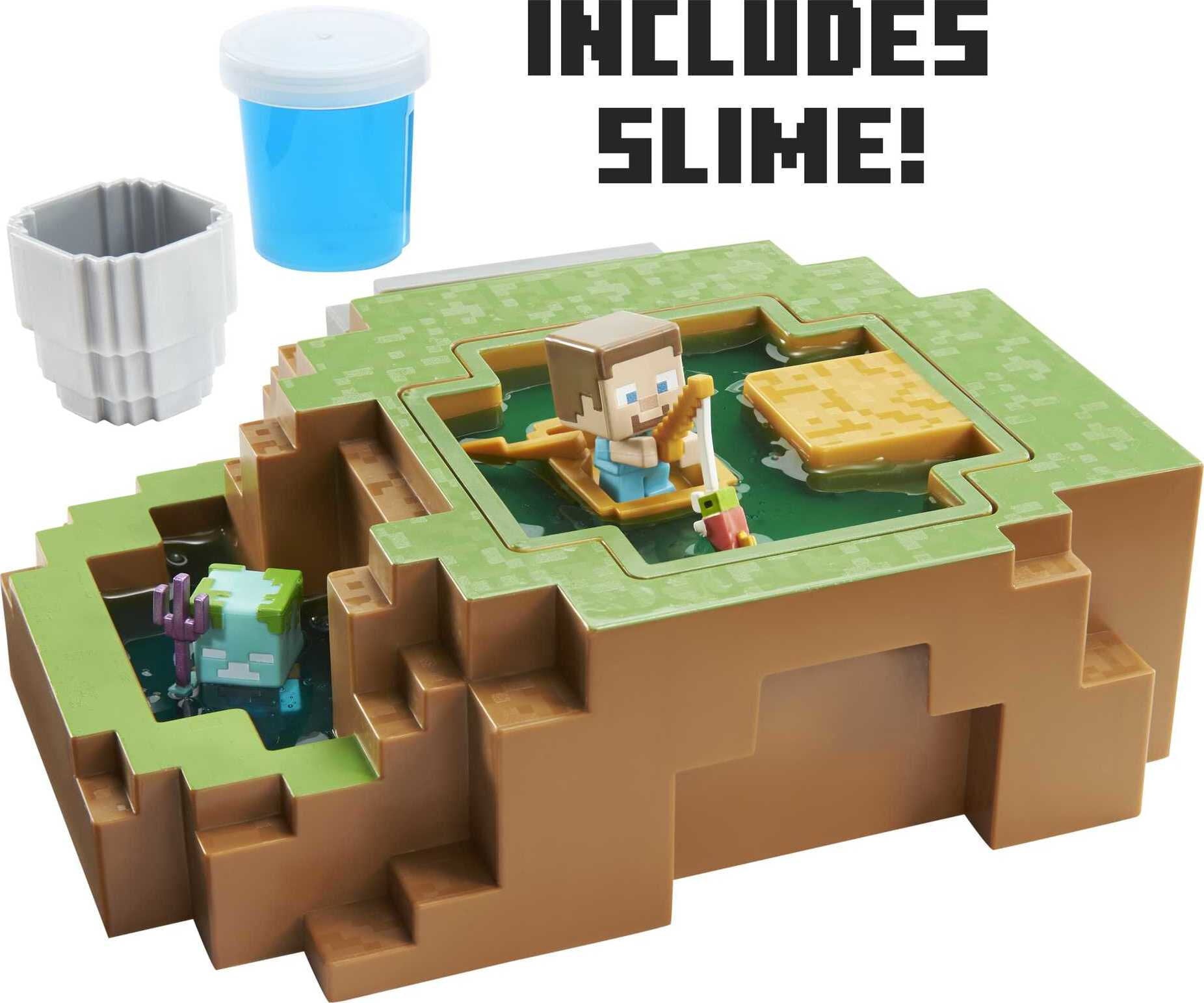 Minecraft Transforming Oasis Playset With Mini Figures Plus Accessories and Slime