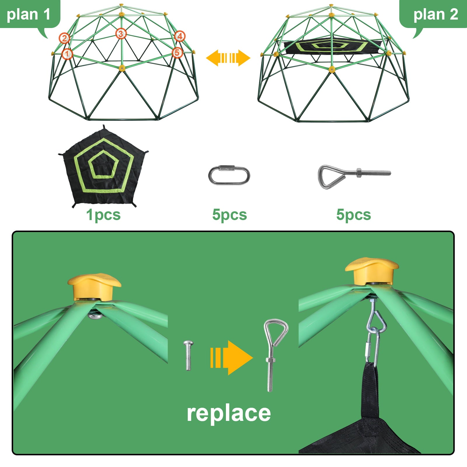 SMkidsport 10 FT Climbing Dome for Kids， Anti-Rust and UV-Resistant Dome Climber with 800LBS Load Capacity， Suitable for Outdoor Indoor， 1 Pack