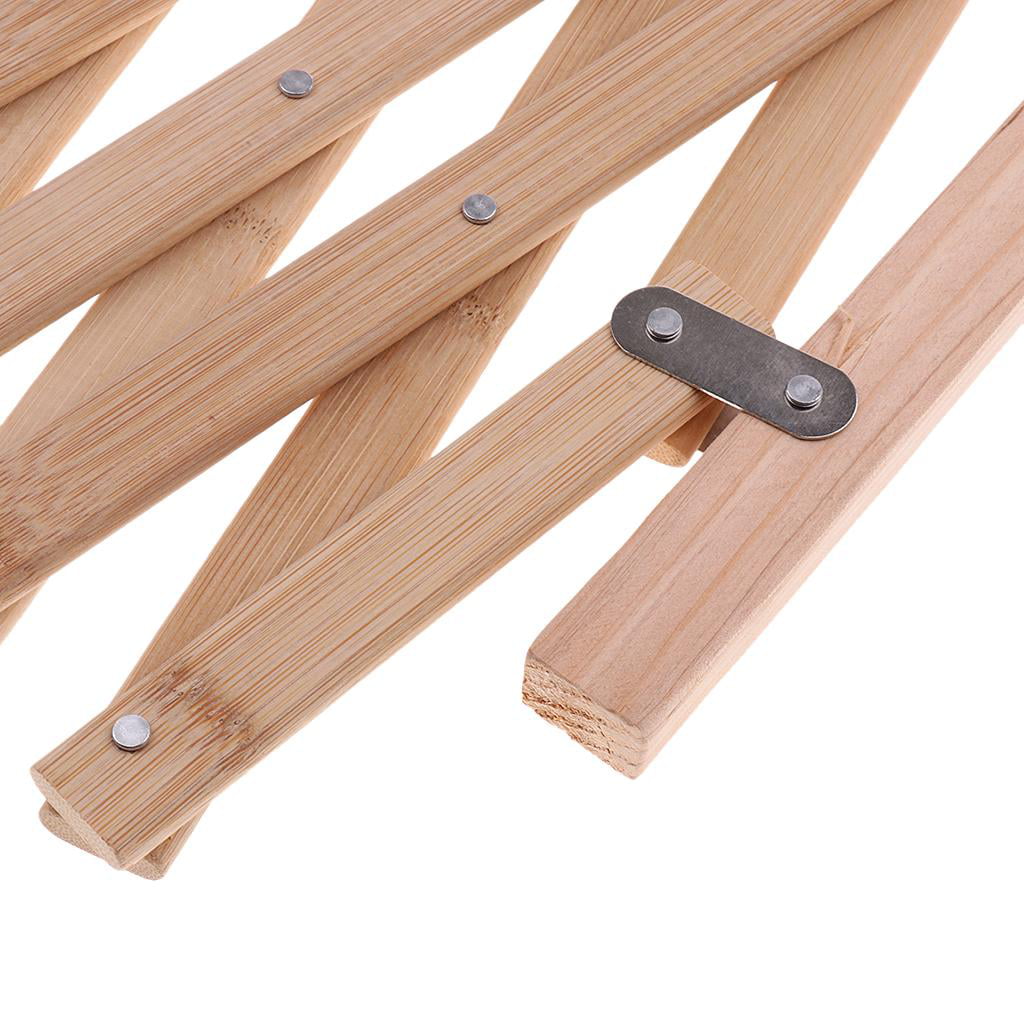 2X Expandable Dog Gate， Wooden Accordion Expansion Gate for Doorway Stairs， Folding Gate for Small Medium Pet Dog， 16.14x39.37 inch