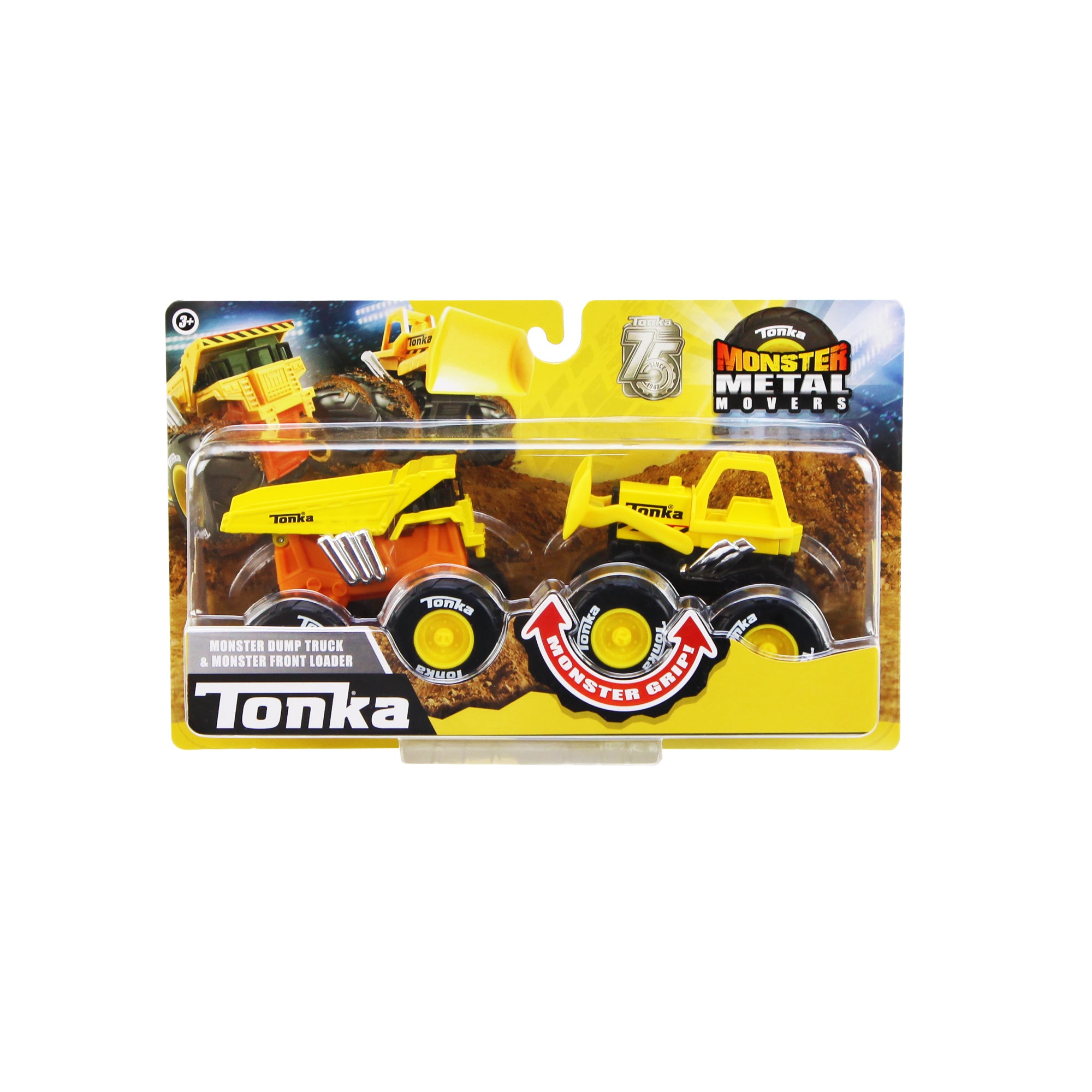 Tonka Monster Metal Movers Combo Pack - Construction Zone (Dump Truck and Front Loader) - 3