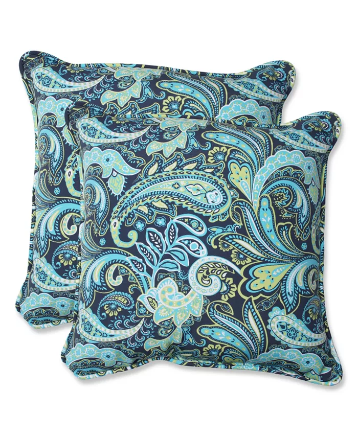 Pillow Perfect Pretty Paisley Navy 18.5