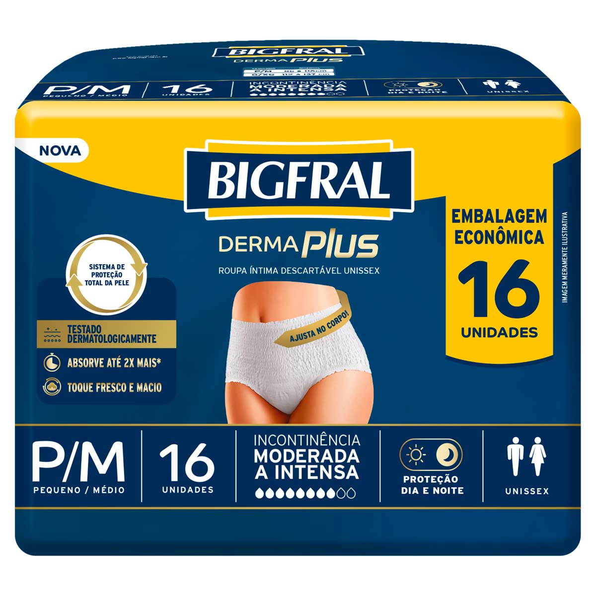 Roupa Intima Bigfral P/M Pants Premium - 16 Unidades