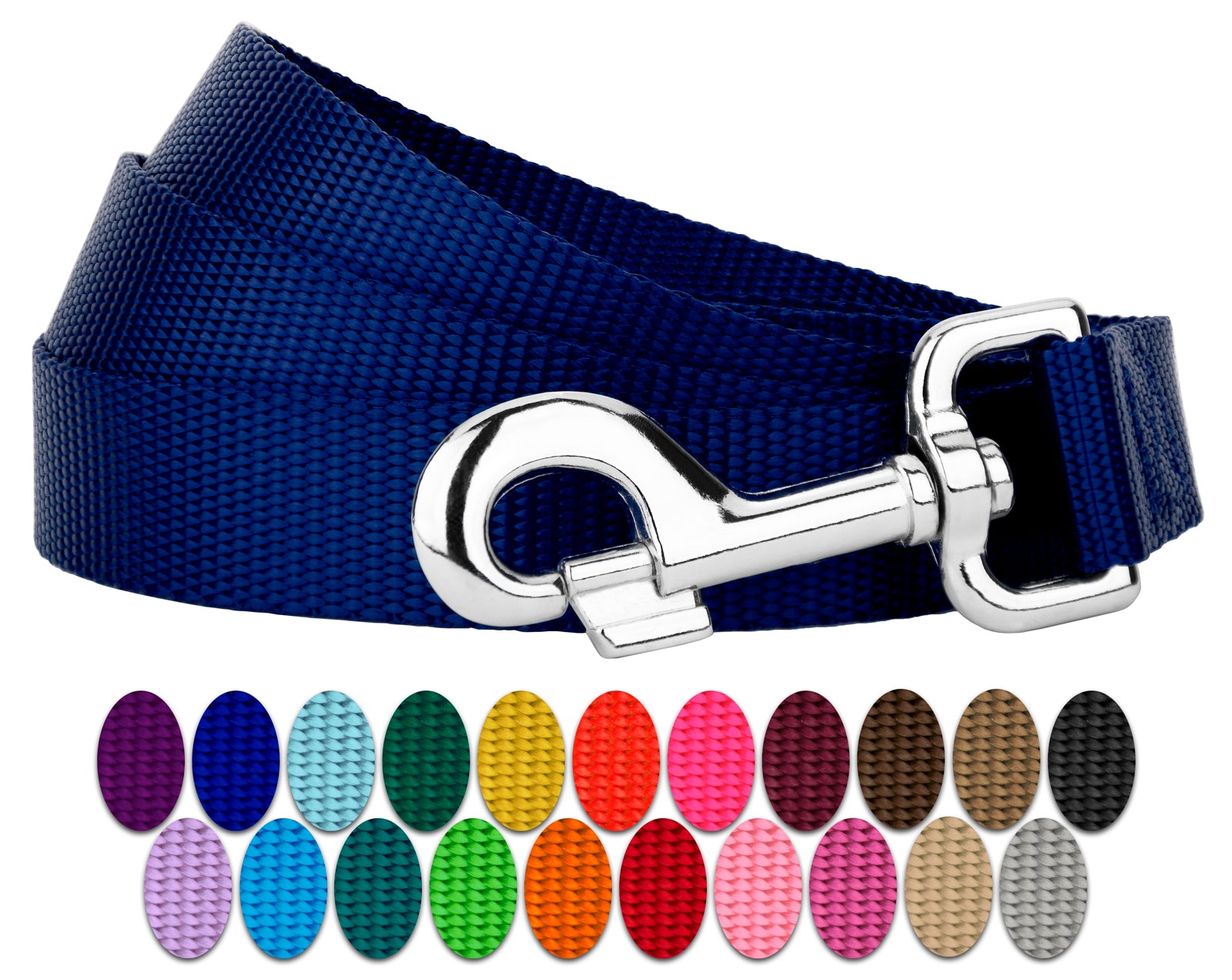 Country Brook Petz® 3/4 inch Nylon Dog Leash - Royal Blue， 4 Foot