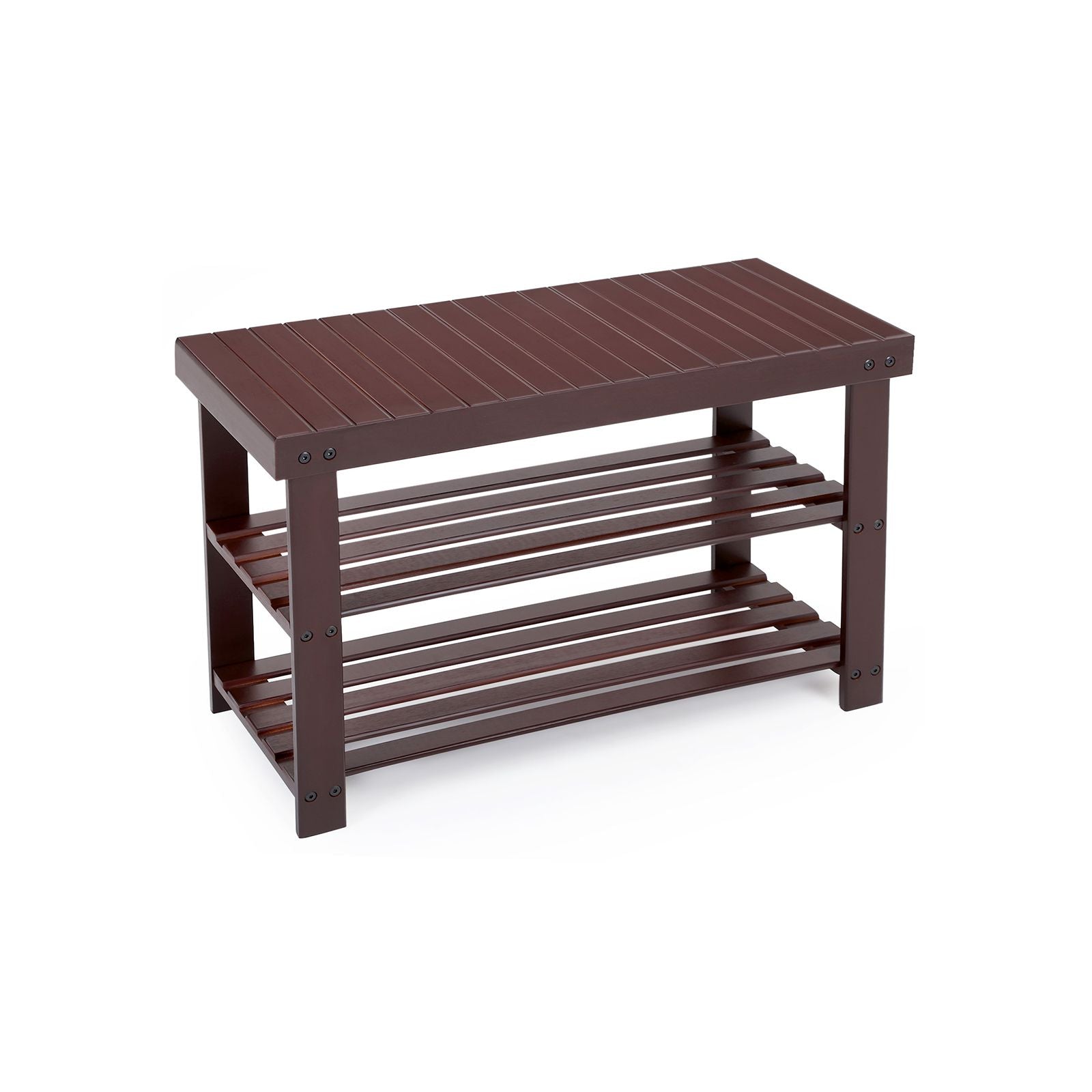 SONGMICS Bamboo Shoe Rack BenchBrown