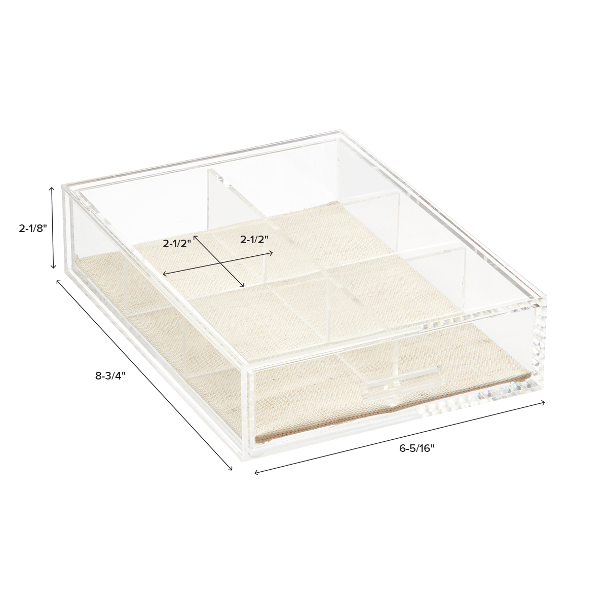 Modular Acrylic Linen Jewelry Drawer System