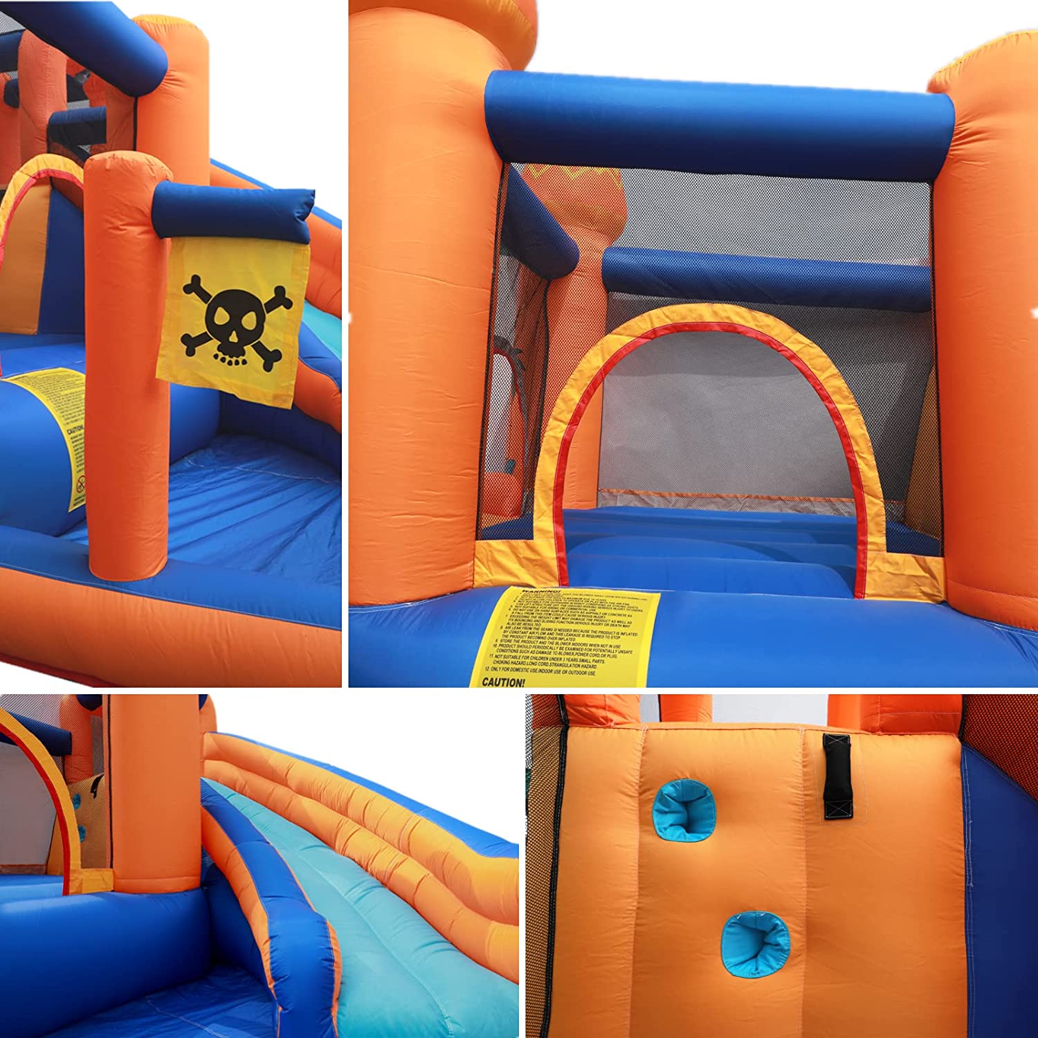 Arlopu Inflatable Water Slide Bounce House with Blower， Outdoor Yard Park Jumping Castle with Play Splash Pool for Kids 2-8 Years