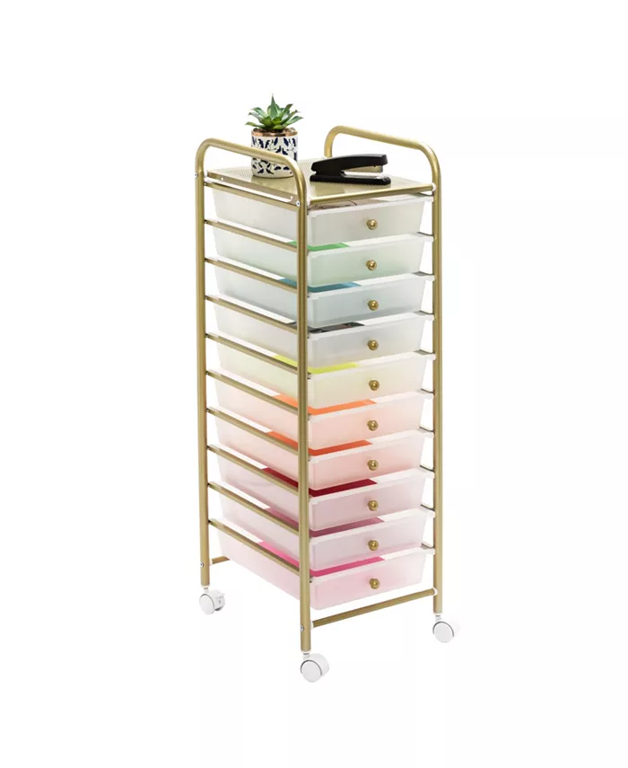 Honey Can Do 10-Drawer Rolling Storage Cart With Plastic Drawers