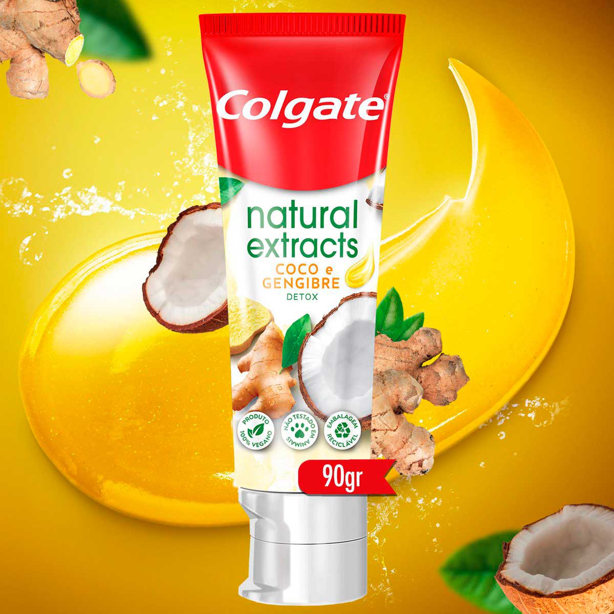 Creme Dental Colgate Natural Extracts Coco e Gengibre 90g