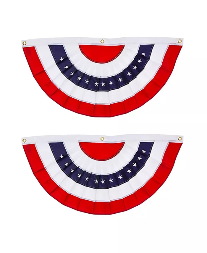 Evergreen Patriotic Bunting， Medium， Set of 2