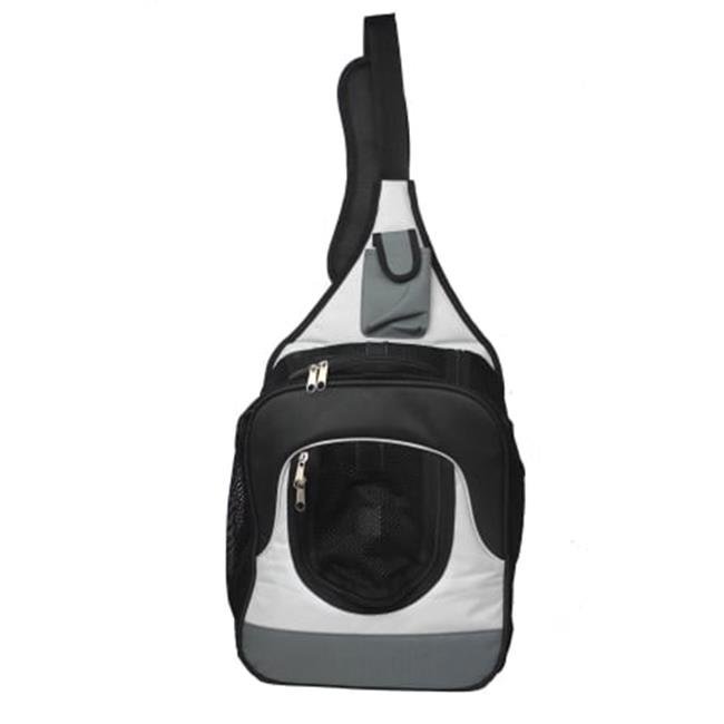 Single Strap Over-The-Shoulder Navigation Hands Free Backpack And Front Pack Pet Carrierand#44; Gray - Medium