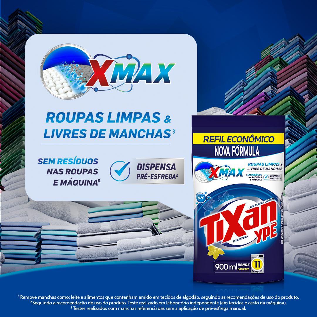 Sabao Liquido Tixan Ype Primavera Refil 900ml