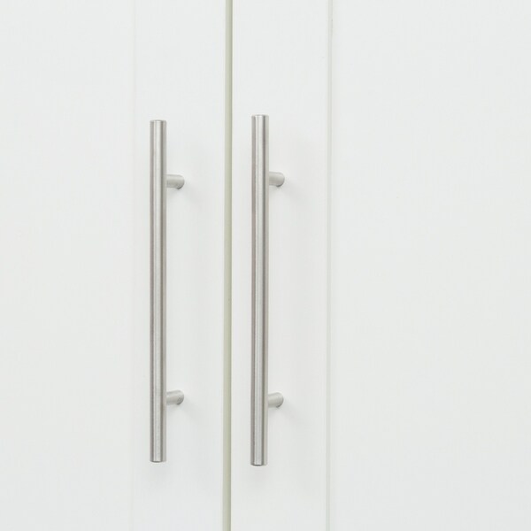 Wood High Wardrobe with 2 Drawers， 5 Storage Space and 2 Doors - - 36394606