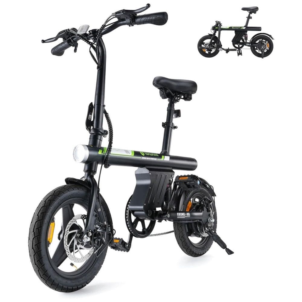 Mini Bicicleta Elétrica U1 isinwheel 500W | Velocidade Máx. 32 km/h | Autonomia até 40 km | Dobrável, Leve e Inteligente, Preta