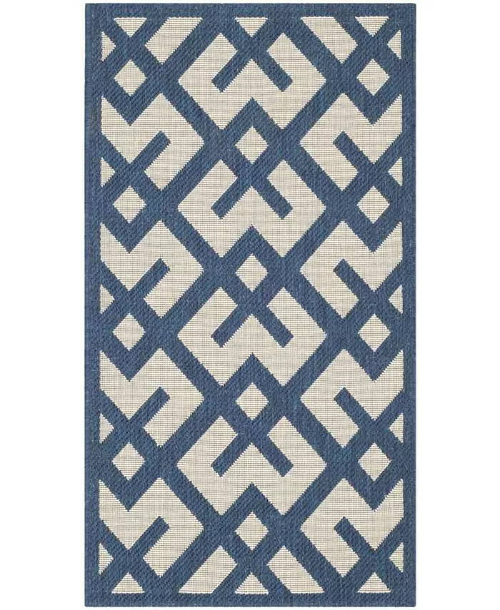 Safavieh Courtyard Navy and Beige 2' x 3'6