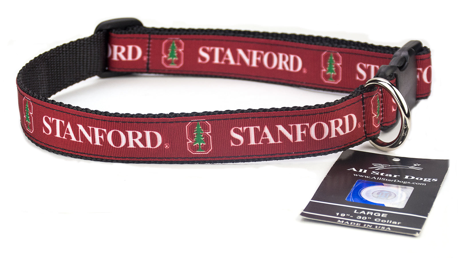 stanford cardinals ribbon dog collar