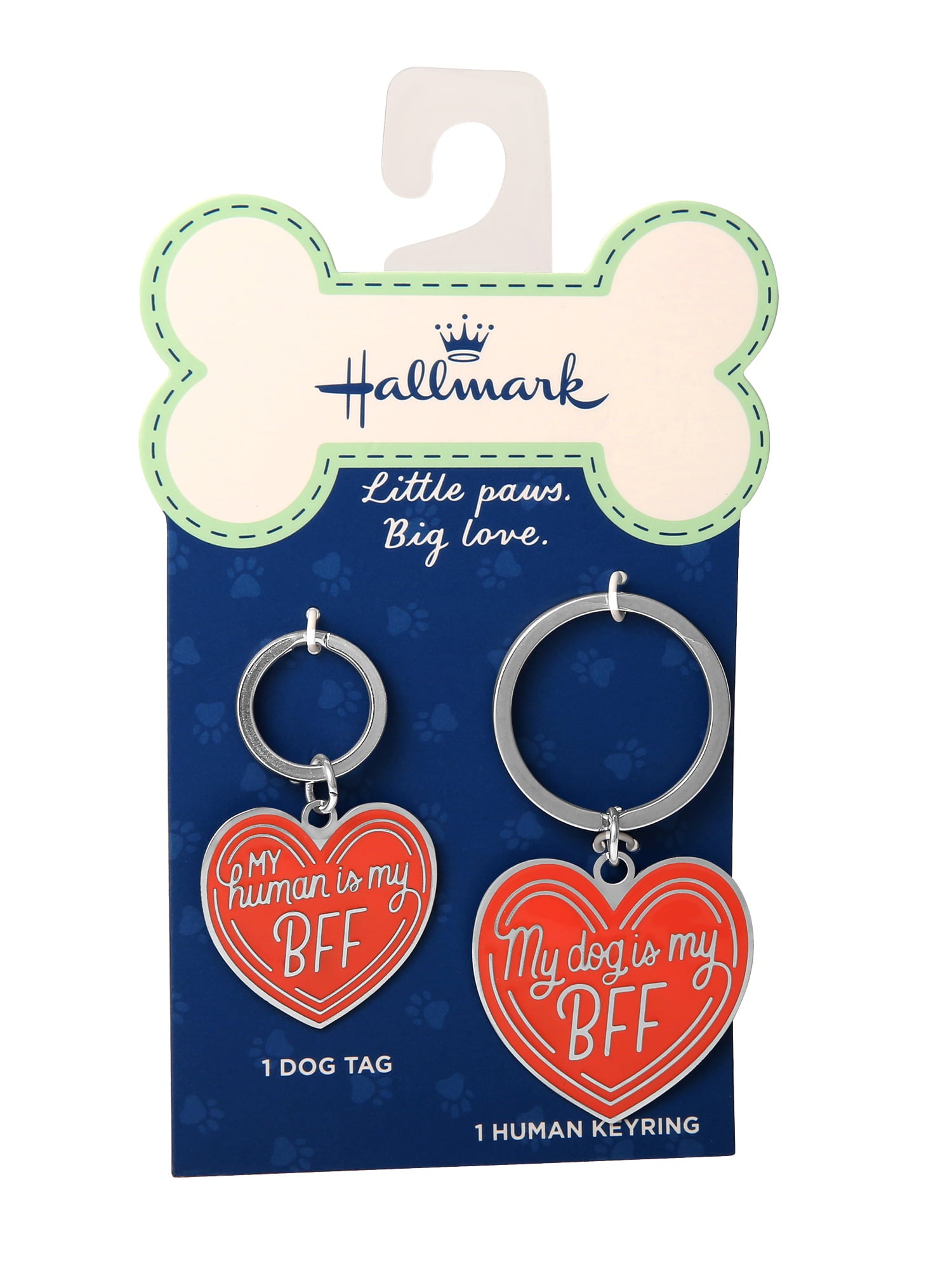 Connections from Hallmark Stainless Steel Dog BFF Tag and Keychain Set