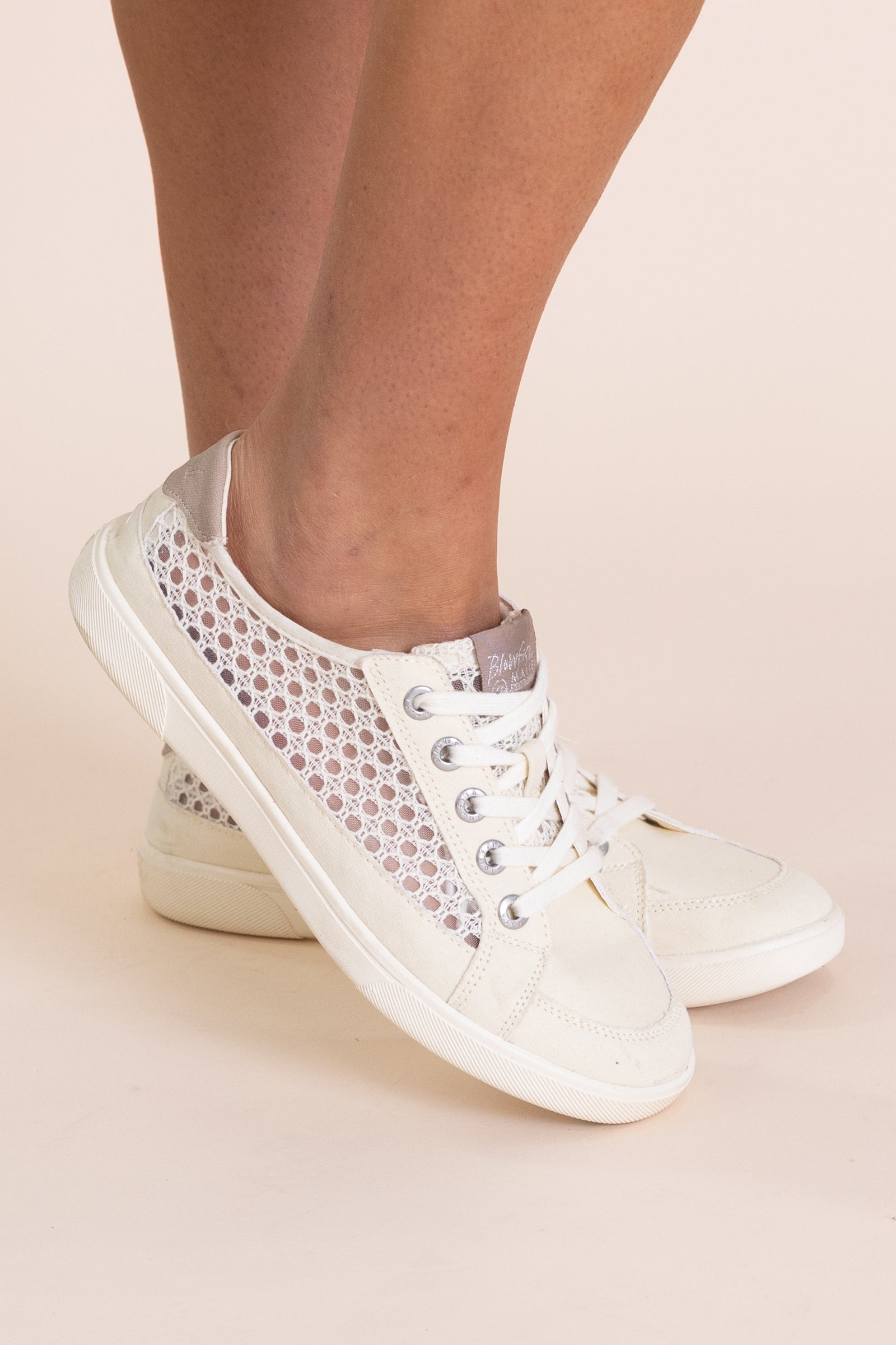 Blowfish Off White Mesh Trim Sneaker
