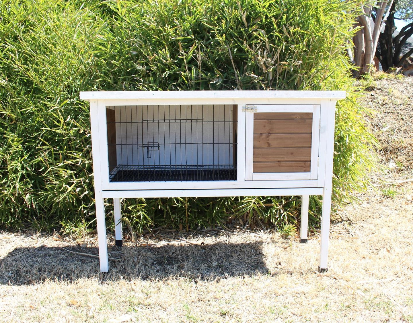 Zylina Extreme Wood Rabbit Hutch for Rabbits， Bunnies and Guinea Pigs， 48