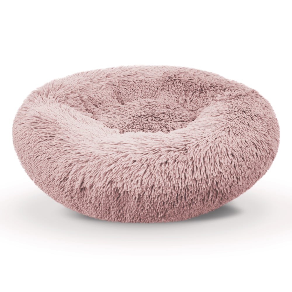 Precious Tails Super Luxe Shaggy Faux Fur Donut Bolster Dog Cat Bed - Medium