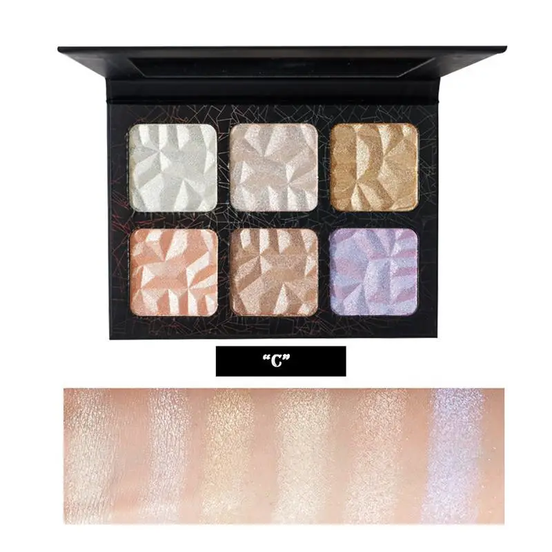 White Label Face Body Gold Diamond Bronzer Highlighter Palette