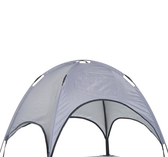 Pawhut Elevated Cooling Dog Bed Cot w/ Canopy Shade， Medium， Gray