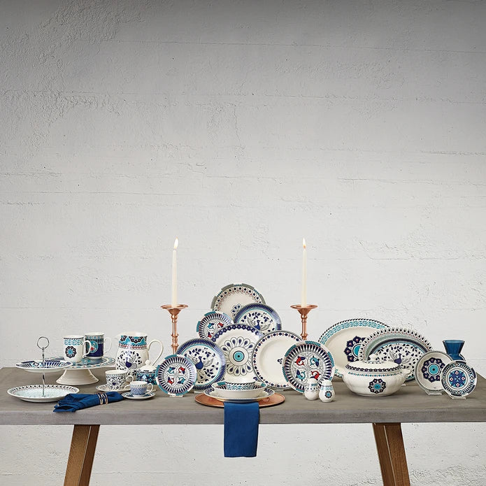 Set of 2  Karaca Salt + Paper Mai Seljuk Series Set 153.03.07.9026+153.03.07.9027