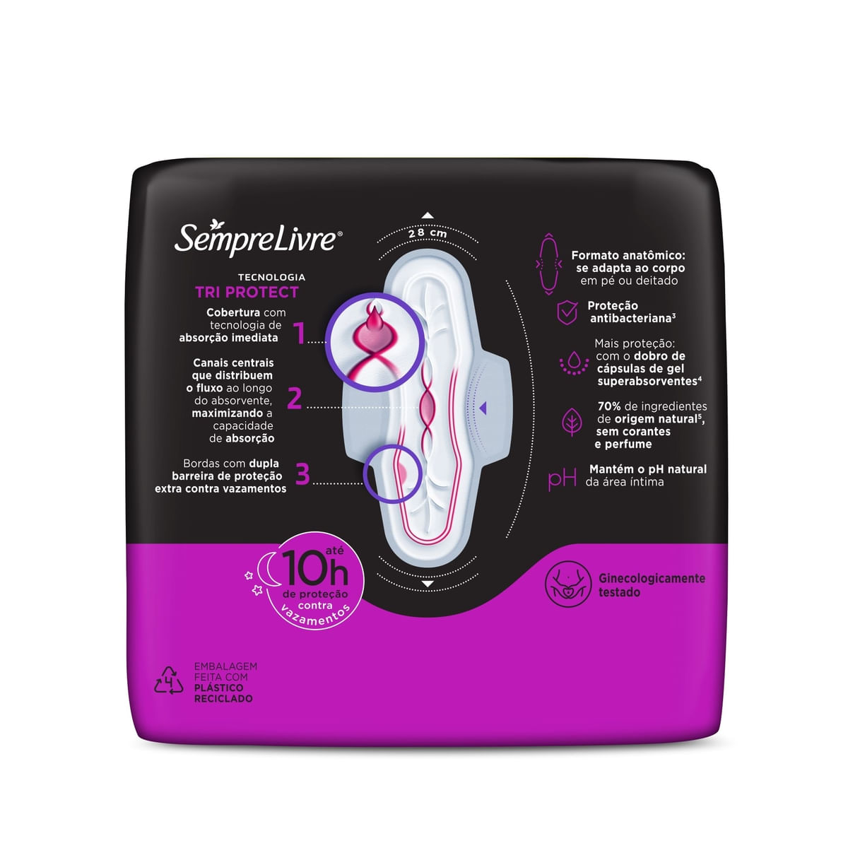 Absorvente Externo Nortuno Sempre Livre Adapt Plus Noite e Dia Suave 32 Unidades Leve Mais Pague Menos