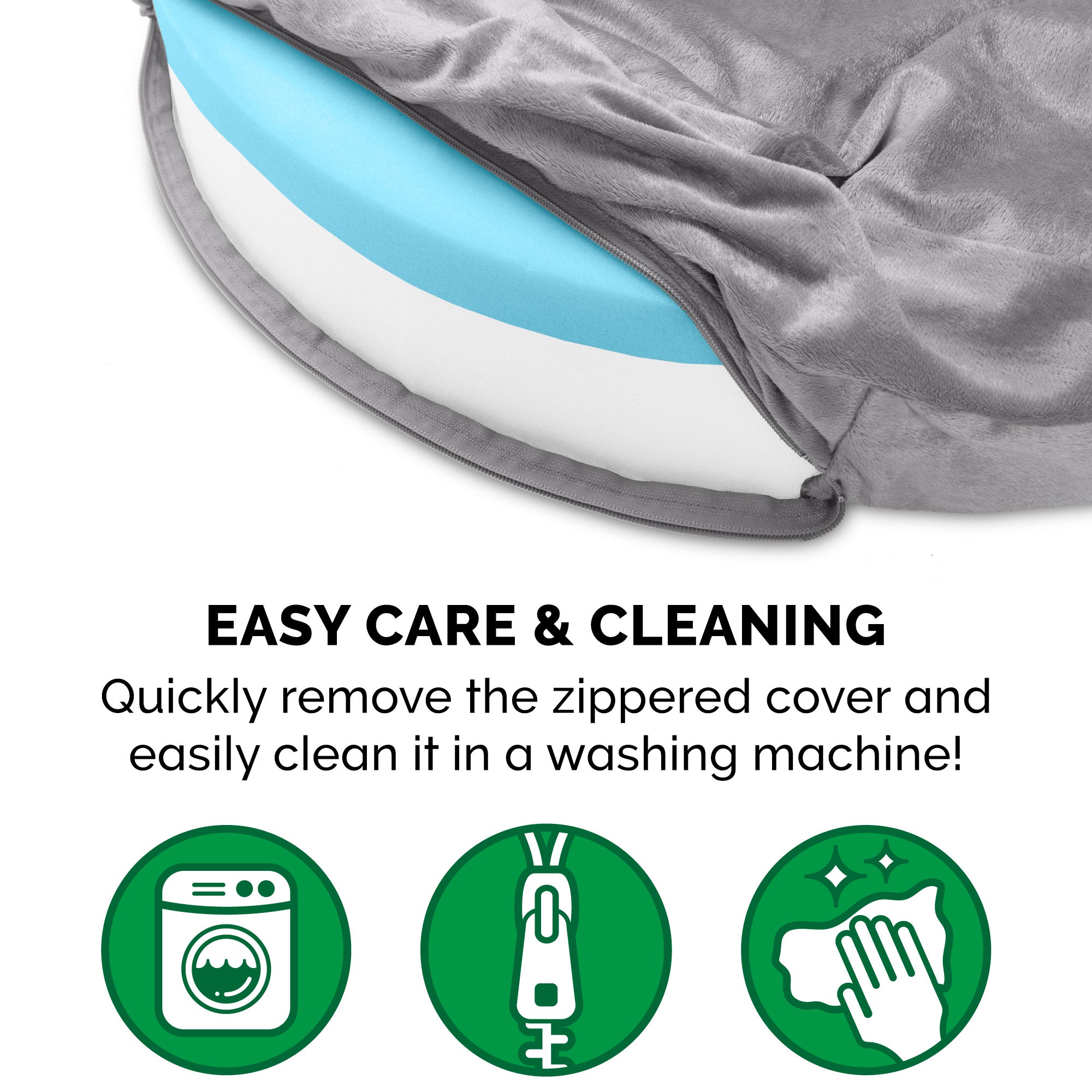 FurHaven | Cooling Gel Wave Fur and Velvet Snuggery Pet Bed for Dogs and Cats， Dark Gray， 26-Inch