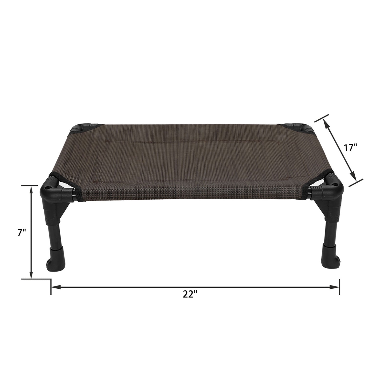 Veehoo Cooling Elevated Dog Bed， Portable Raised Pet Cot with Washable Mesh， Small， Brown