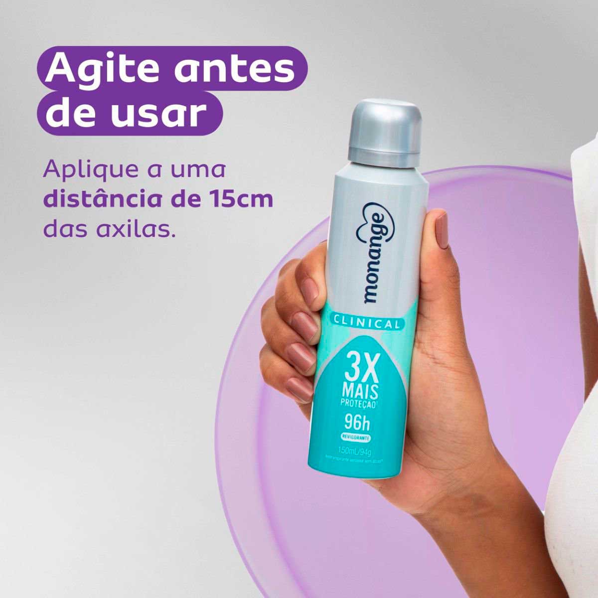 Desodorante Clinical Revigorante Aerossol Antitranspirante Monange Feminino 150ml