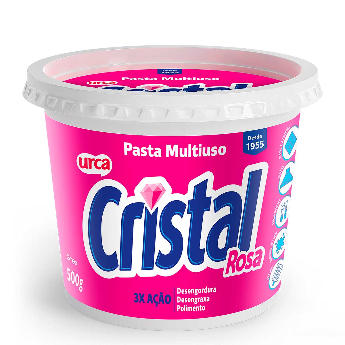 Sabao em Pasta Cristal Rosa 500g
