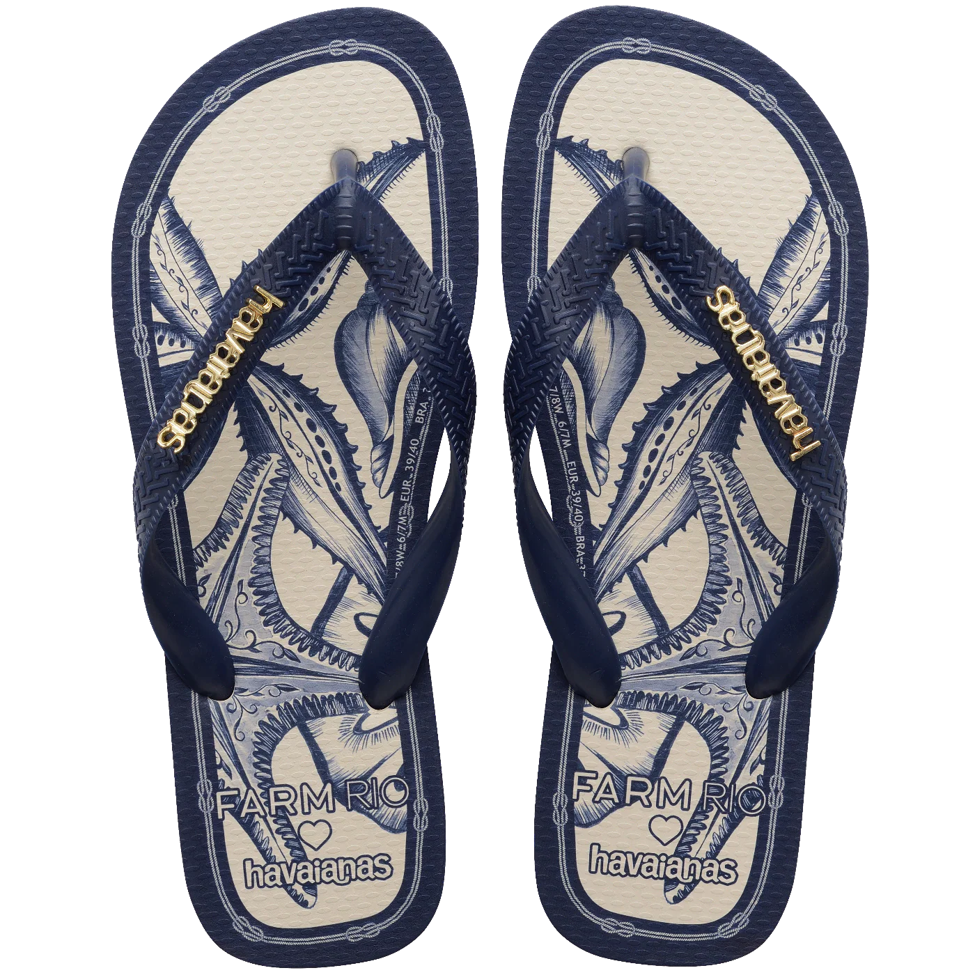 Chinelo Havaianas Farm Mar de Ondas