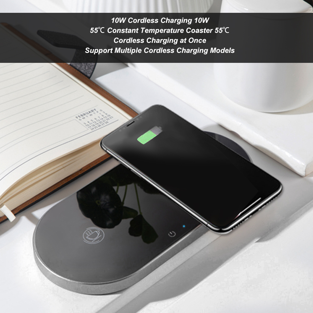 Senjay Household Electric Thermostatic Cup Mat Water Cups Heating Insulation Coaster US Plug 100‑240V，Electric Cup Coaster，Coffee Warmer